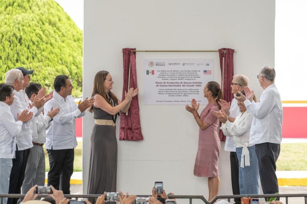 PRESIDENTA CLAUDIA SHEINBAUM INAUGURA PLANTA DE PRODUCCIÓN DE MOSCAS ESTÉRILES DEL GUSANO BARRENADOR DEL GANADO EN METAPA DE DOMÍNGUEZ,&nbsp;CHIAPAS
