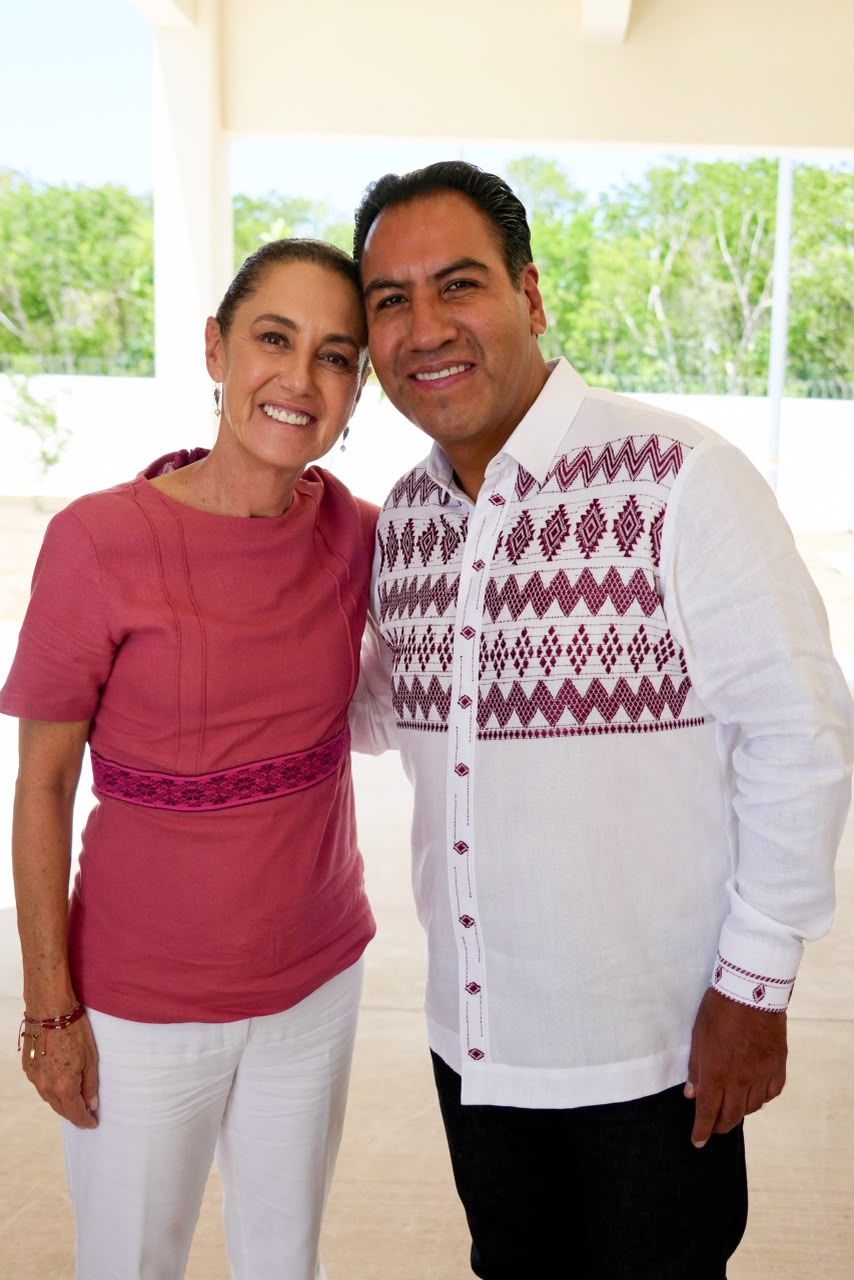 Eduardo Ramírez acompaña a Claudia Sheinbaum en el recorrido de supervisión del Tren Maya de&nbsp;carga